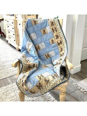 Vintage Patchwork Quilt Handmade Peace Creek Girls Fabric by Linda Stubbs